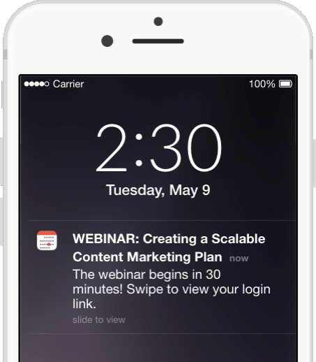 webinar push notification